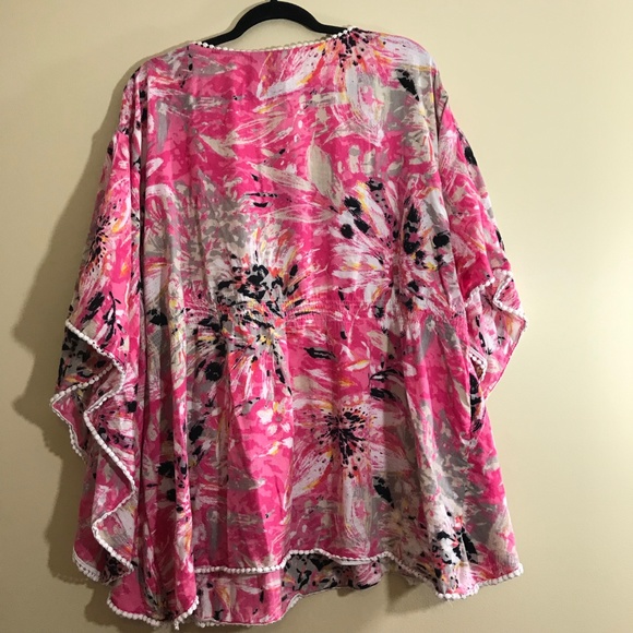 Style & Co Sz 3X Batwing V-Neck Pink Top: 2043 - Picture 5 of 7